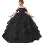 ZPVP Black Girls Pageant Dress Long Ruffles Princess Flower Girl Dress Beaded Appliques Tulle Wedding Party Costumes US4