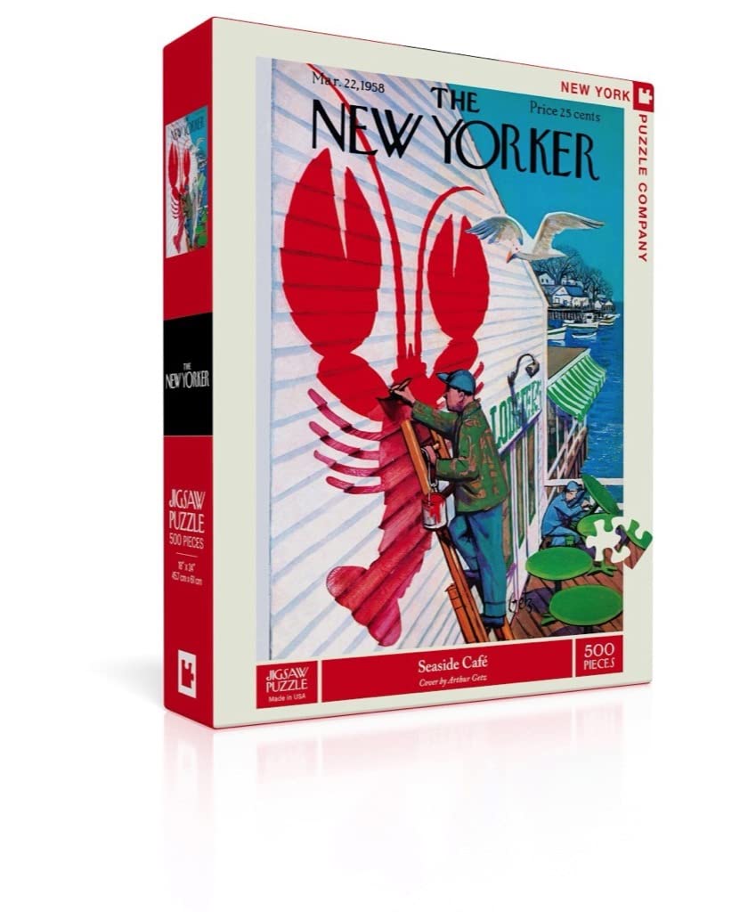 New York Puzzle Company 500 Piece Jigsaw Puzzle - Seaside Café - Cardboard - Model 851996002543