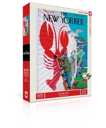 New York Puzzle Company 500 Piece Jigsaw Puzzle - Seaside Café - Cardboard - Model 851996002543