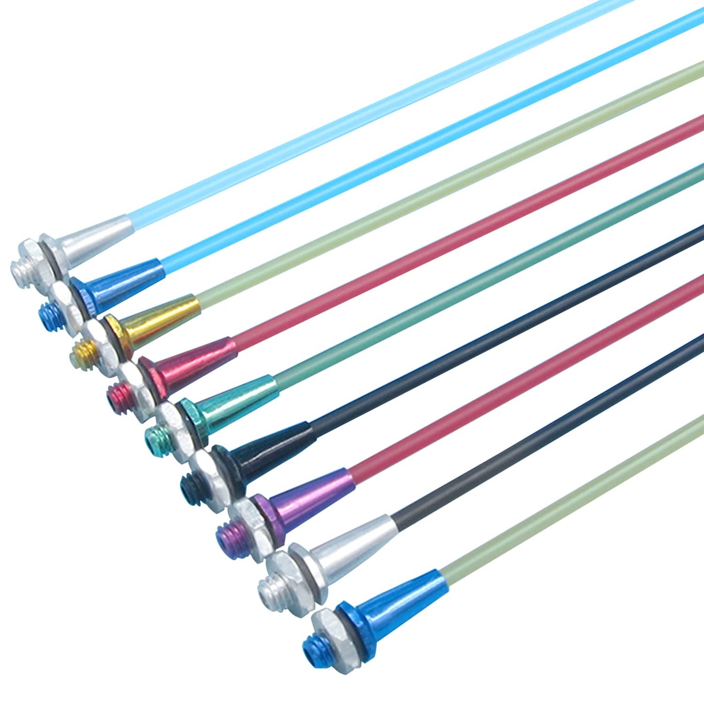 Heyiarbeit RC Antenna Tube Black with Siliver Mount and Cap for RC Boat 5pcs