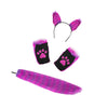 NIVAA Animal Ears and Tail Set Cosplay Paw Gloves for Role Play Carnival Halloween Purple