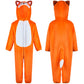 Spooktacular Creations Halloween Baby Fox Pajama, Romper Toddler Animal Costume One-Piece Pajama, Zip-Up Romper Hooded Jumpsuit Halloween Costume