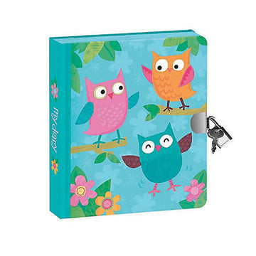 Peaceable Kingdom Owl Cover 6.25' Lock And Key Diary