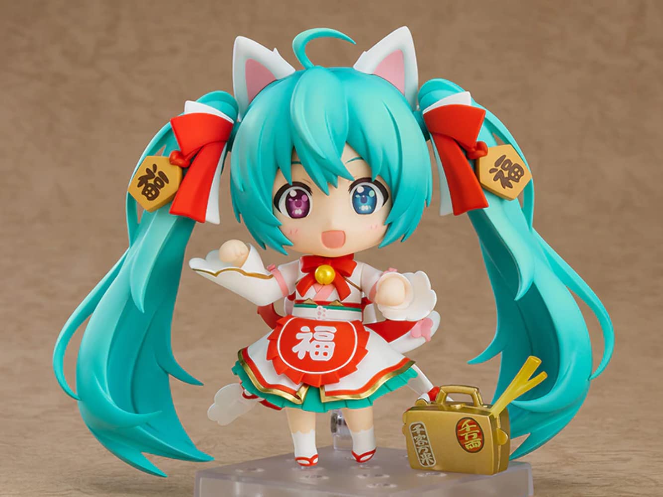 Good Smile Character Vocal Series 01: Hatsune Miku (Maneki Miku Ver.) Nendoroid Action Figure, Multicolor