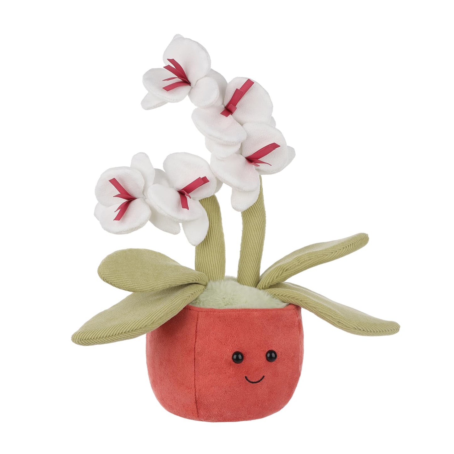 Apricot Lamb Potted Flower Plush Butterfly Orchid Plant Stuffed Animals For Kids, Soft Cute Plushies Toys For Baby Girl And Boy,