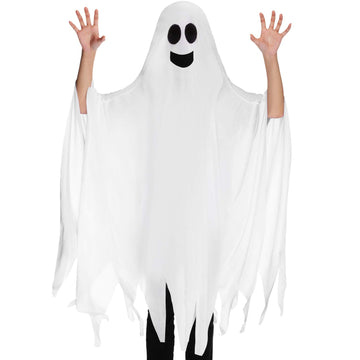 Geyoga Ghost Halloween Costume Tattered Gown Cosplay Role Play Supply Fancy Dress Costume For Child Over 8 Years Old, 4.27 X 3.94 Feet (Smile Style)