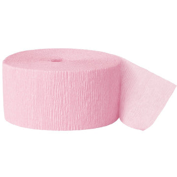Unique Industries Crepe Paper Streamer, 81ft, Pastel Pink