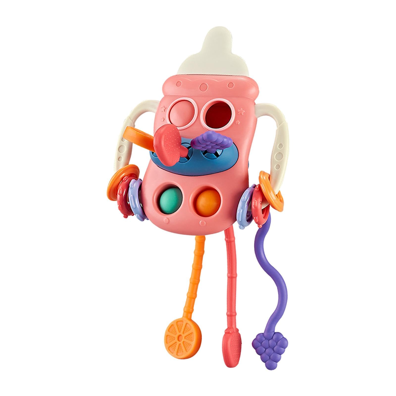 Atorse Pull String Travel Toys Educational Sensory Toys For Boys Girls Newborn Kids Red