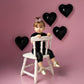 GRESATEK Black Heart Balloons - 10 Pcs 18-Inch Foil Mylar Balloons for Valentine's, Engagement, Birthday, and Wedding Decorations