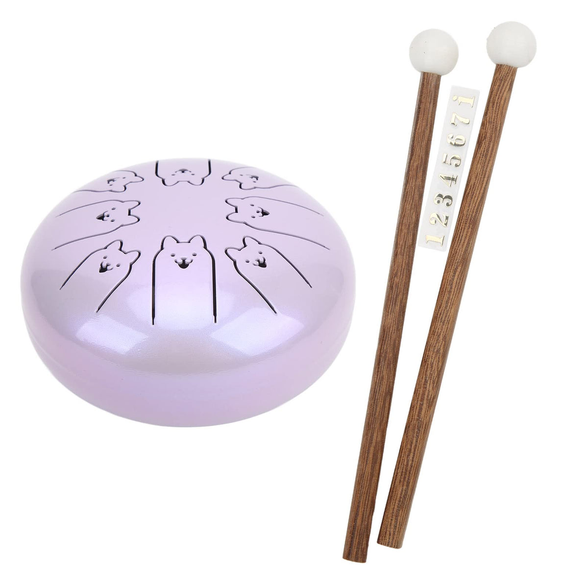 Ubersweet Heavy Steel Drum, Lavender Chakra Tank Drum, Textured Clean Sound, Improved HandFoot Coordination, Play Mat Sense
