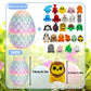 Next Stop M 25Pcs 3D Printed Animal Toys For Kids Easter Basket Stuffers With Decorative Egg Case, Classroom Prizes, Party Goodi