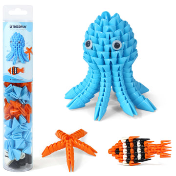 Tricofun 3D Soft Interlocking Forest Animal Building Blocks, Stem Toys For Kids Aged 6 Years -1003-Octopus