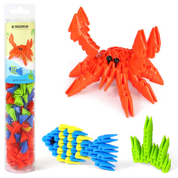 Tricofun 3D Soft Interlocking Forest Animal Building Blocks, Stem Toys For Kids Aged 6 Years (1001-Crab)