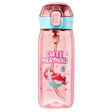Funblast Cute Water Bottle For Girls - Anti-Leak Cartoon Sipper For Kids (630 Ml) (Mermaid) - Tritan, Pack Of 1, Multicolor