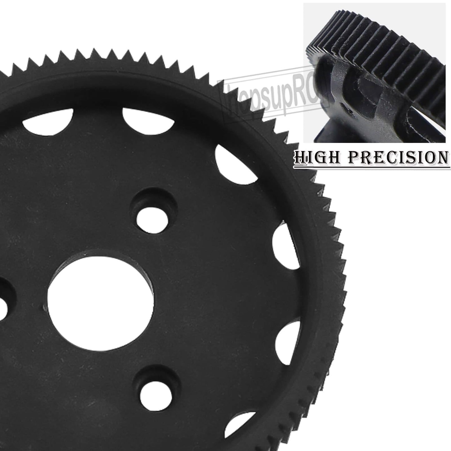 Hopsuprc Nylon 48P 76T Spur Gear Upgrades Part For 1/10 Slash 2Wd Rustler Stampede Bandit Vxl Xl-5,Nylon 48P 76T Transmission Ge