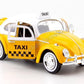 Motormax 1966 Volkswagen Beetle Taxi Yellow With White Top 1/24 Diecast Model Car