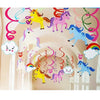 KARTQUE Unicorn Hanging Swirl Decorations for Kids Boys Girls Birthday Party Decorations Multicolor Pack of 6 Piece Paper