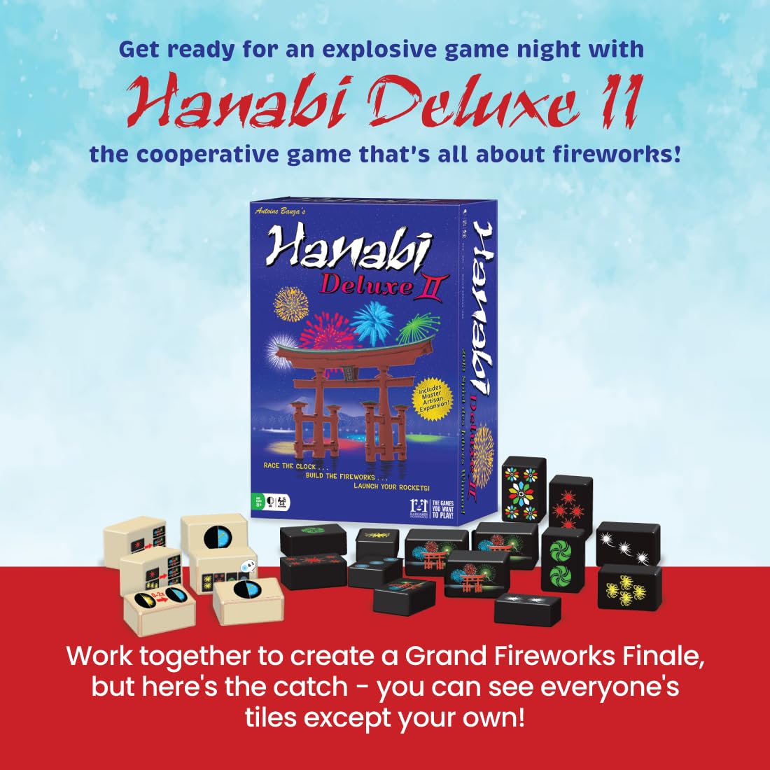 R&R Games Hanabi Deluxe II Strategy Game - One Size, Mixed Colours, Paper Material, Model RRG871