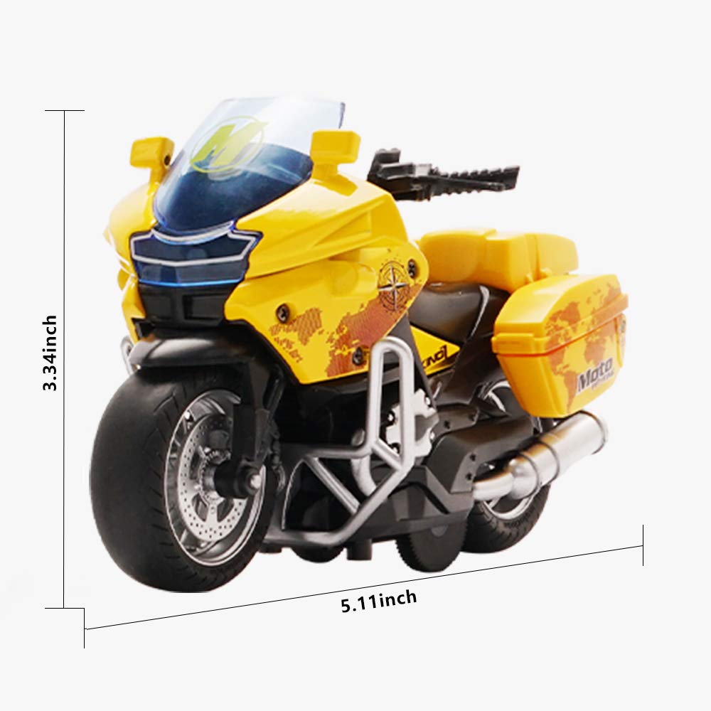Die Cast Toy Motorcycle Model - Pull Back Vehicles With Sounds And Lights, Motorcycle Toys For Kids 3-9, For Youngsters Who Are