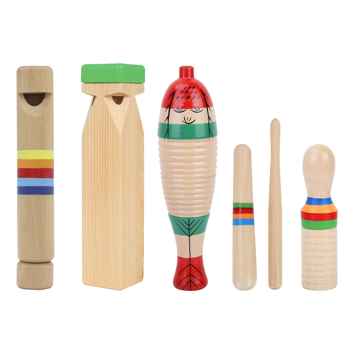 Calandis Montessori Percussion Instruments Wood For Babies Boys Girls Party Toys 6 Pieces | Music & Art | Educational