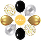 Paready Black And Gold Balloons Latex Balloons, 60 Pcs 12 Inch Silver Gold Confetti Balloons With Ribbons For Birthday Graduatio