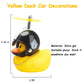 Wonuu Rubber Duck Toy Car Ornaments Yellow Duck Car Dashboard Decorations Cool Glasses Duck With Propeller Helmet (Black Hat Whi
