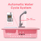 CUTE STONE Color Changing Play Kitchen Sink Toy - Electric Dishwasher with Running Water, Pink, Model CS-XSC-P-NEW