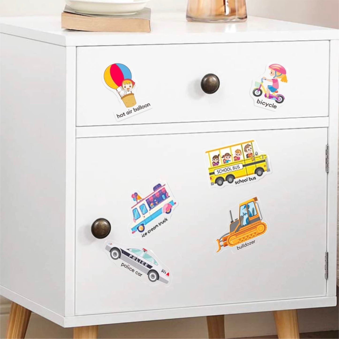 Reusable Sticker Book For Kids, Vehicles Truck Stickers Educational Learning Toys Travel Stickers Activity Books For Toddler Girls Boys Age 3+ Birthday Gifts