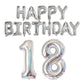 Happy Birthday Balloon Banner 40 Inch 18 Balloon Number 16 Inch Happy Birthday Letters Balloons Silver Foil Mylar Balloons For 1