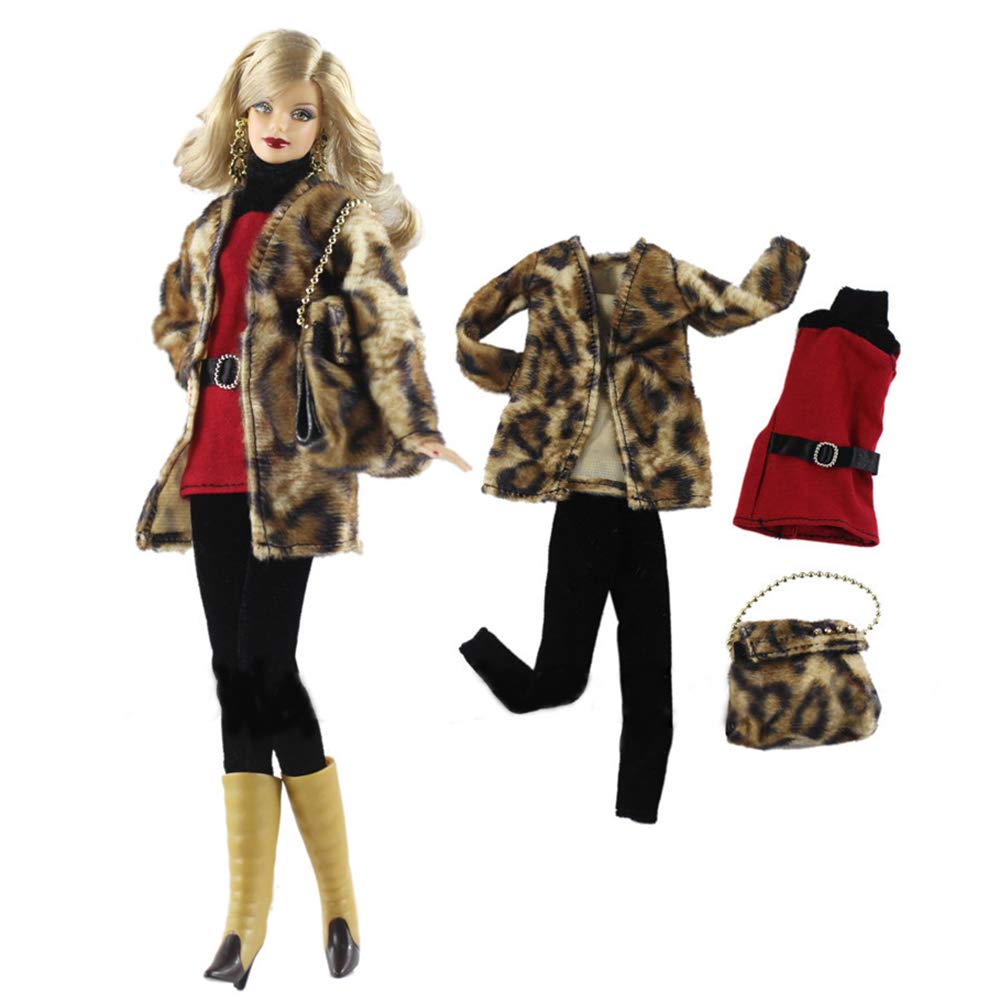 Doll Clothes, 5 Outfits Winter Dresses Pants Bag Hat For 11.5 Inches Dolls Accessories Random Style