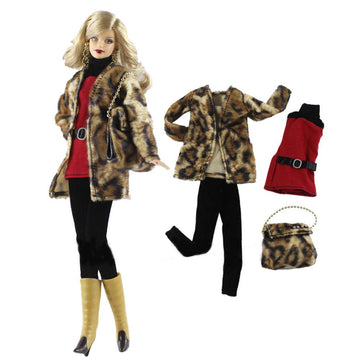 Doll Clothes, 5 Outfits Winter Dresses Pants Bag Hat For 11.5 Inches Dolls Accessories Random Style