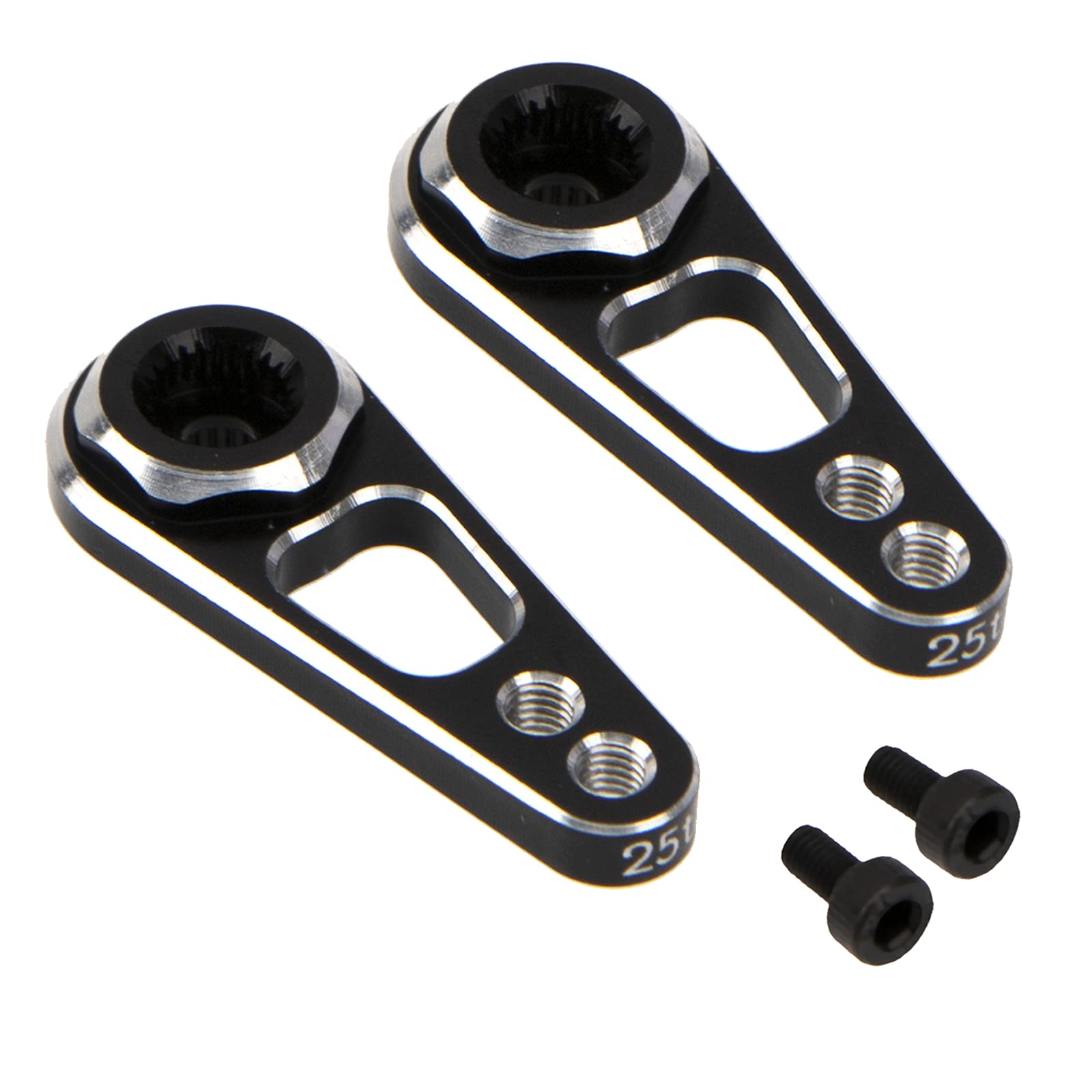 2Pack Vgoohobby Aluminum Alloy RC Double Hole 25T Steering Servo Arm Horn Compatible with Recat Axial SCX10 90046 Traxxas TRX-4 