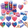 28Pcs Galaxy Slime Set, Heart Slime Stress Relief Fidget Toys For Kids Birthday Diy Favors Easter Basket Stuffers Eggs Filler Cl