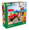 BRIO 33815 Rescue Firefighter Set - 18 Piece Wooden Train Toy with Fire Truck, Oil Pastel - Ideal for Toddlers Aged 3 and Up