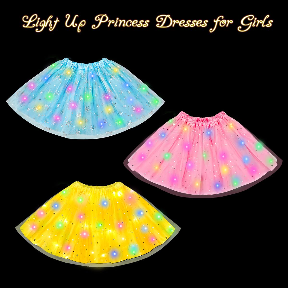 Meland Light Up Princess Dress Up - Dress Up Clothes For Girls With Skirts, Princess Purse & Light Up Play Shoes, Princess Toys Gift For Toddler Girls Age 3,4,5,6 Year Old For Birthday Christmas