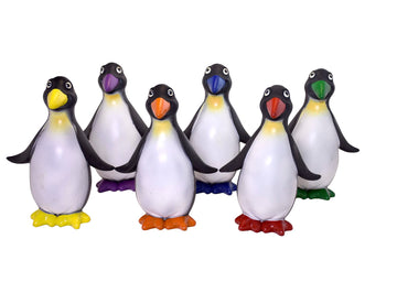 Sportime Rubberlike Penguins, Assorted Colors, Set Of 6