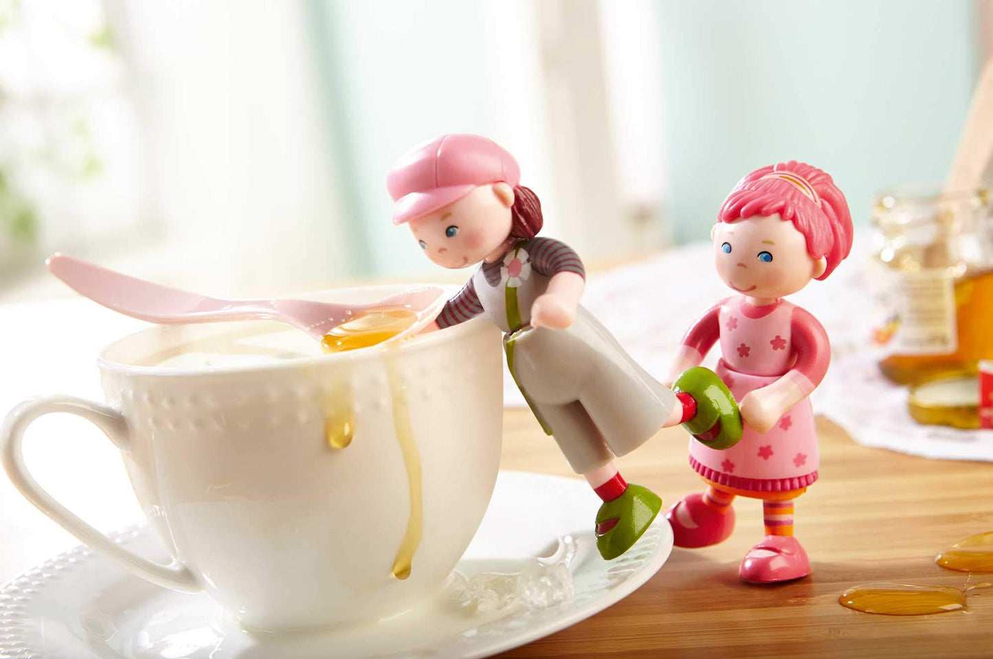 HABA Little Friends Lilli - 4 Dollhouse Toy Figure with Pink Hair