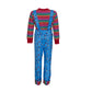 Loketa Kids Boys Girls Chucky Costume Halloween Rainbow Stripe Jumpsuit Good Guys Doll Cosplay Overall (120(4-5Years))