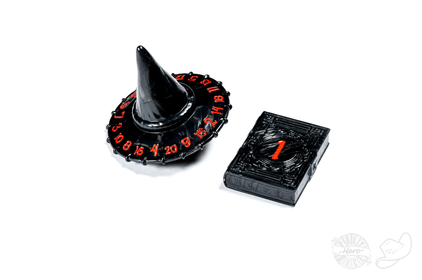 Polyhero Wizard D20 Wizard Hat And D2 Spellbook In Shadow