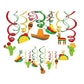 Kristin Paradise 30Ct Mexican Hanging Swirl Decorations, Fiesta Cinco De Mayo Party Supplies, Taco Twosday Birthday Theme, First