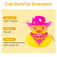 wonuu Rubber Duck Yellow Duck Car Dashboard Decorations Car Ornaments for Cool Car Accessories with Cowboy Hat Necklace and Sung