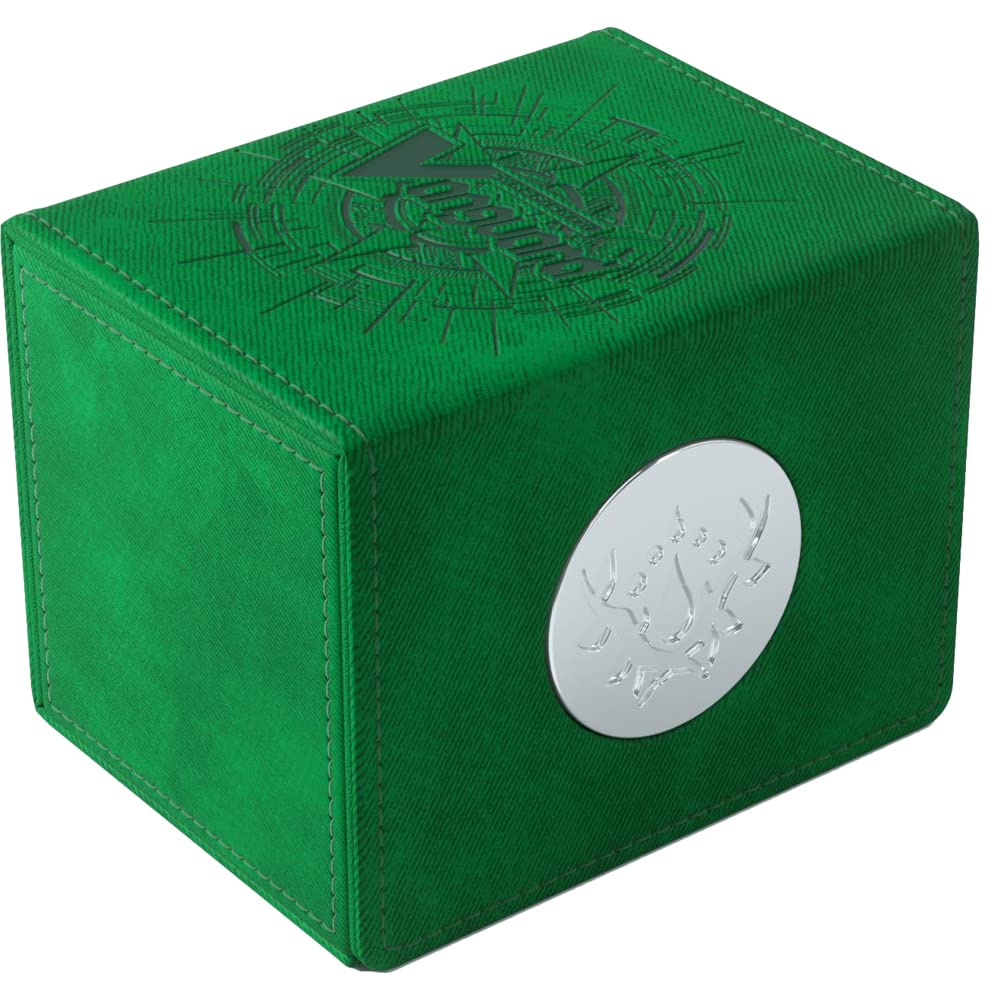 Gamegenic Cardfight!! Vanguard Nation'S Vault | Premium Deck Box | Holds Up To 50 Double-Sleeved Cards | Extra Drawer For Power Counters And Accessories | Stoicheia - Green Color | Made
