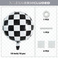 TONIFUL 18pcs Checkered Balloons 18 Inch Black and White Checkered Balloons Racing Balloons Large Checker Foil Balloons for Fast