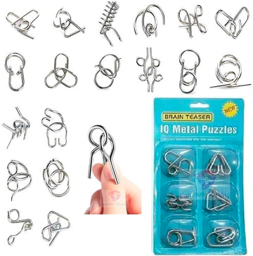 Famous Quality Mind Challenging Game - Brain Teasers Metal Wire Puzzle - Assorted Metal Puzzle For Gifts, Party Favors, Prizes, 