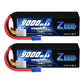 Zeee 6S Lipo Battery 9000mAh 22.2V 100C Soft Case RC Battery EC5 Connector with Metal Plates for RC Car Truck Desert Racer RC Ta