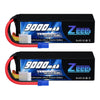 Zeee 6S Lipo Battery 9000mAh 22.2V 100C Soft Case RC Battery EC5 Connector with Metal Plates for RC Car Truck Desert Racer RC Ta