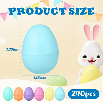 Fillable Empty Easter Eggs Colorful Bulk Pastel Plastic Easter Eggs 2.25'' for Hunt Basket Stuffers Party Decorations(120 Pcs,Cu