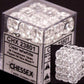 Chessex Dice d6 Sets: Clear with White Translucent - 12mm Six Sided Die (36) Block of Dice