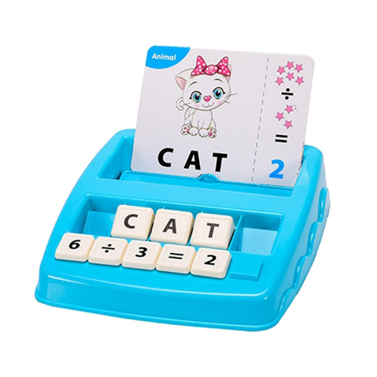 ILSMYSUTRA 2 in 1 Spelling Reading Game Travel Toys for 4 5 6 Year Old Children Light Blue