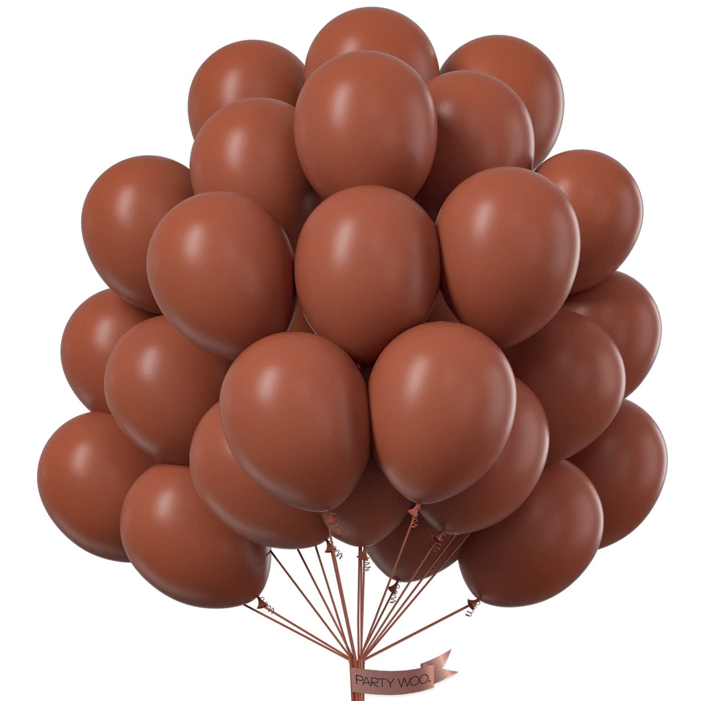 PartyWoo 12 Inch Brown Rubber Balloons - 50 pcs Boho Chocolate Brown for Party Decorations, Birthday Decor, Model 4711100072458